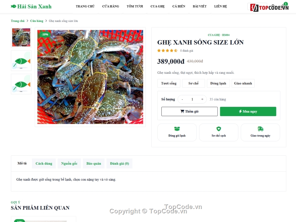 hải sản tươi sống,bán website,bán web
